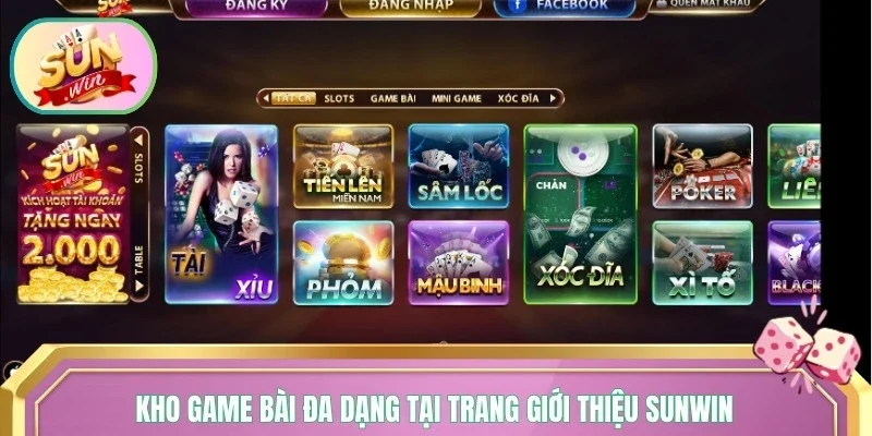 Kho game bài đa dạng tại trang giới thiệu Sunwin